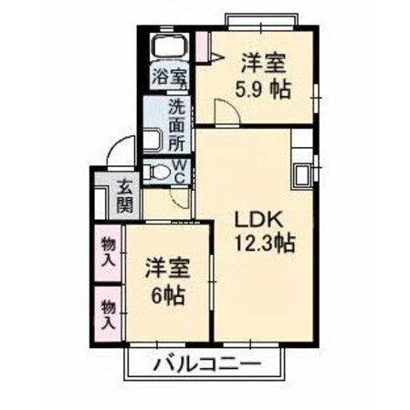 エスポワール小串　Ｂ棟の物件間取画像